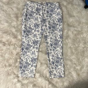 Floral cropped pants Sz 8